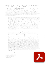 Deckblatt: Mitteilung über die Auswirkung der 7. Verordnung des Landes SachsenAnhalt<br>zur Eindämmung des Sars-CoV-2 Virus vom 10.07.2020