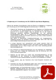 Deckblatt: 4. Ergänzung zur 5. Anordnungen für das Bistum Magdeburg vom 12.05.2021
