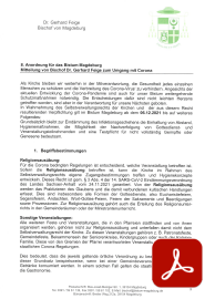 Deckblatt: 7. Anordnung für das Bistum Magdeburg zum Umgang mit Corona vom 03.12.2021