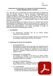 Deckblatt: Empfehlungen des Generalvikars zum Umgang mit Corona-Schutzmaßnahmen<br>im Bistum Magdeburg ab dem 7. April 2022