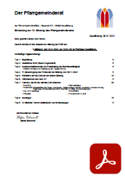 Deckblatt: Einladung zur 13. PGR-Sitzung am 18.01.2023