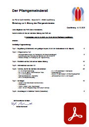 Deckblatt: Einladung zur 6. PGR-Sitzung vom 23.10.2025