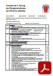 Deckblatt: Protokoll der 5. PGR-Sitzung vom 28.08.2025