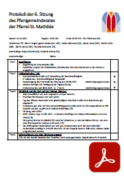 Deckblatt: Einladung zur 6. PGR-Sitzung vom 23.10.2025