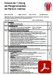 Deckblatt: Einladung zur 7. PGR-Sitzung vom 08.01.2026